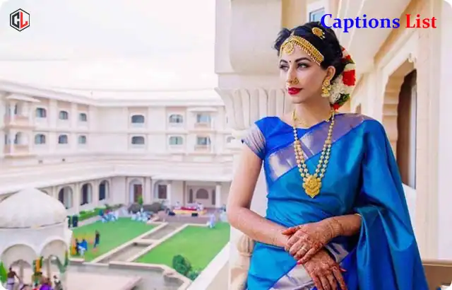 Blue Saree Captions for Instagram